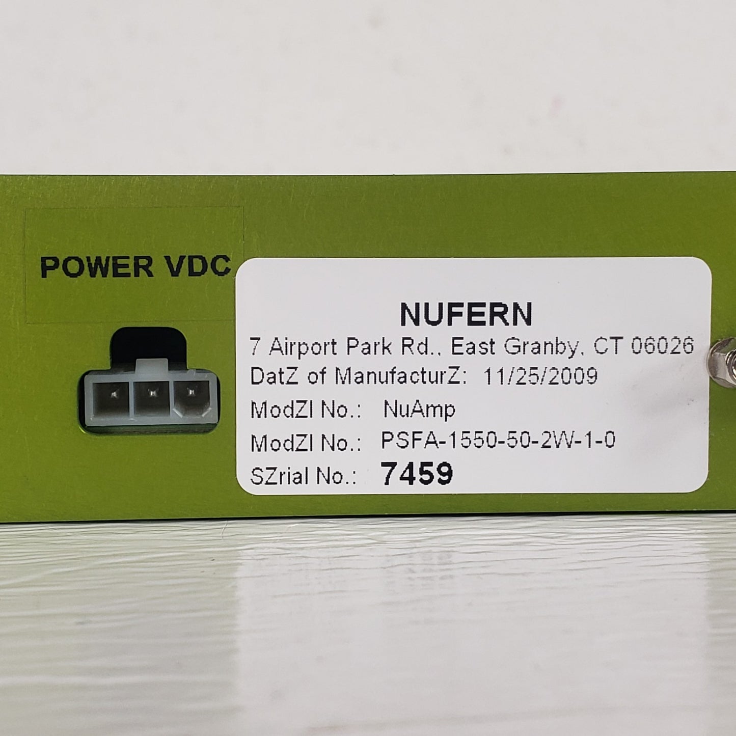 NUFERN PSFA1550502W10 NuAmp High-Power Polarization Maintaining Fiber Amplifiers