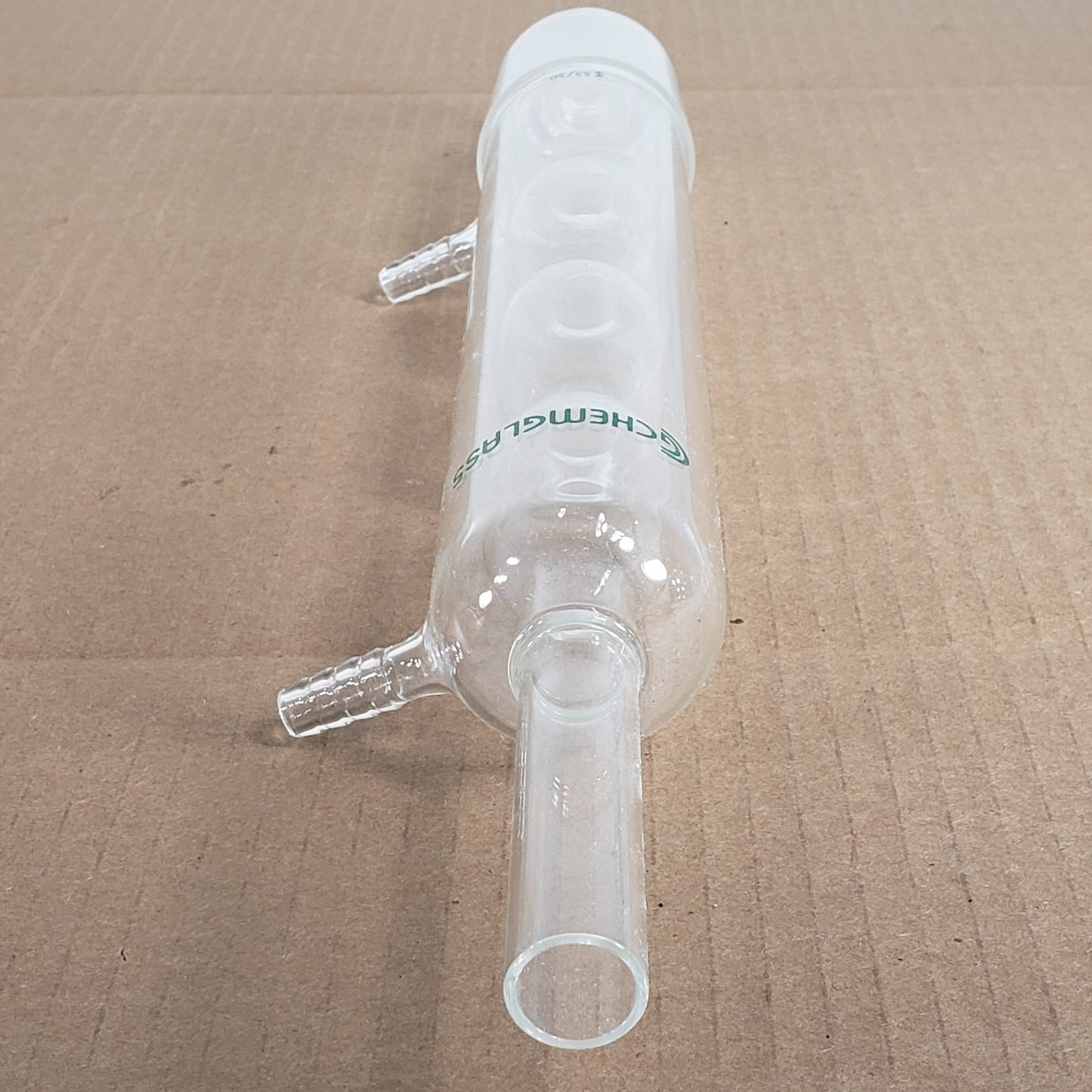 Chemglass CG-1207 Style Allihn Reflux Condenser 55/50 Bottom Stright Tube Top