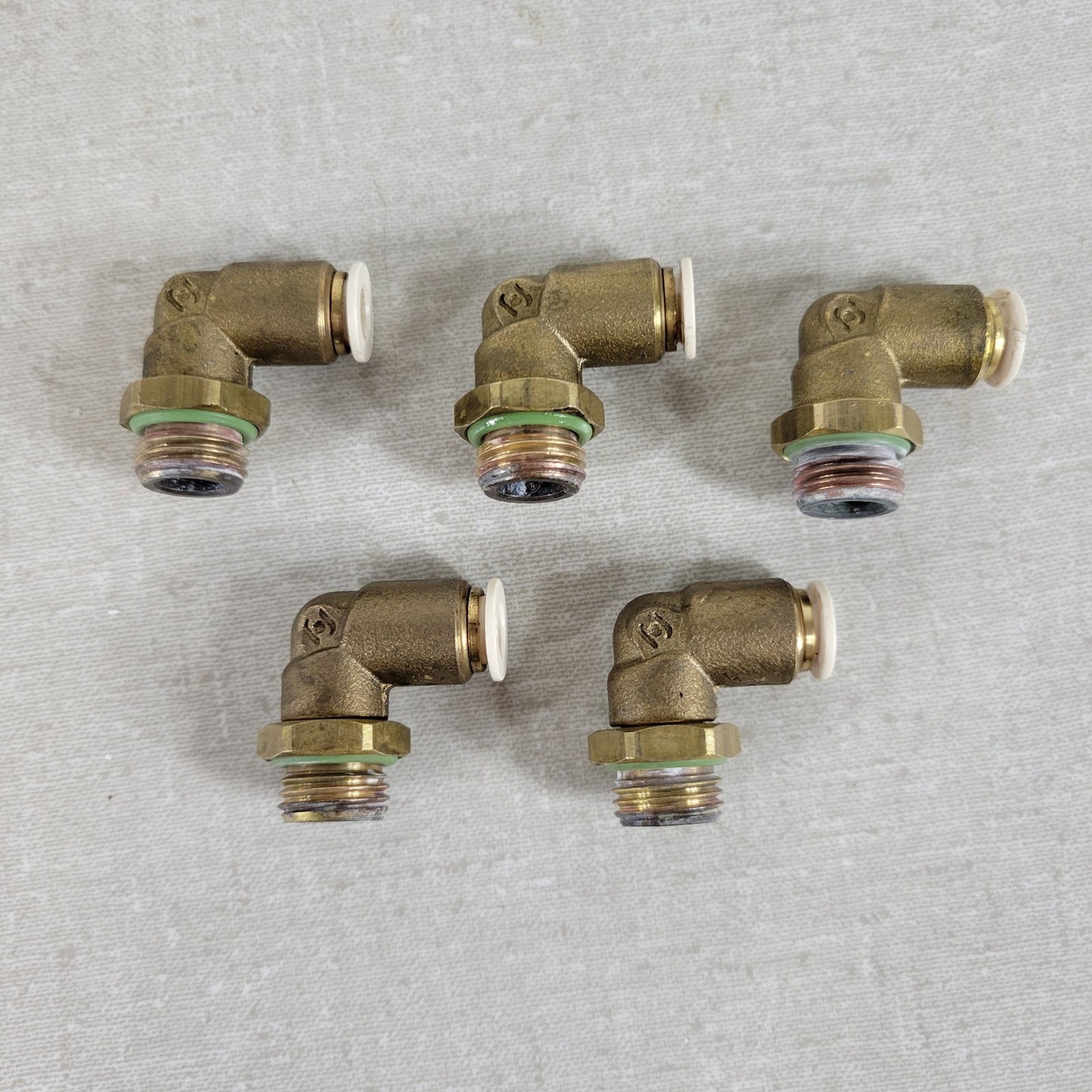 Lot of 5 Franke 560.0005.595 A800 1/4" ID Quick Connect 1/2" Threaded 90° Elbow