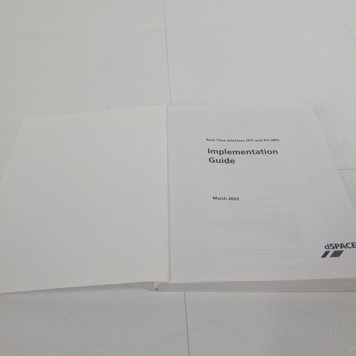 dSPACE RTI RTI-MP Real-Time Interface Implementation Guide Rel 3.5 2003 Manual