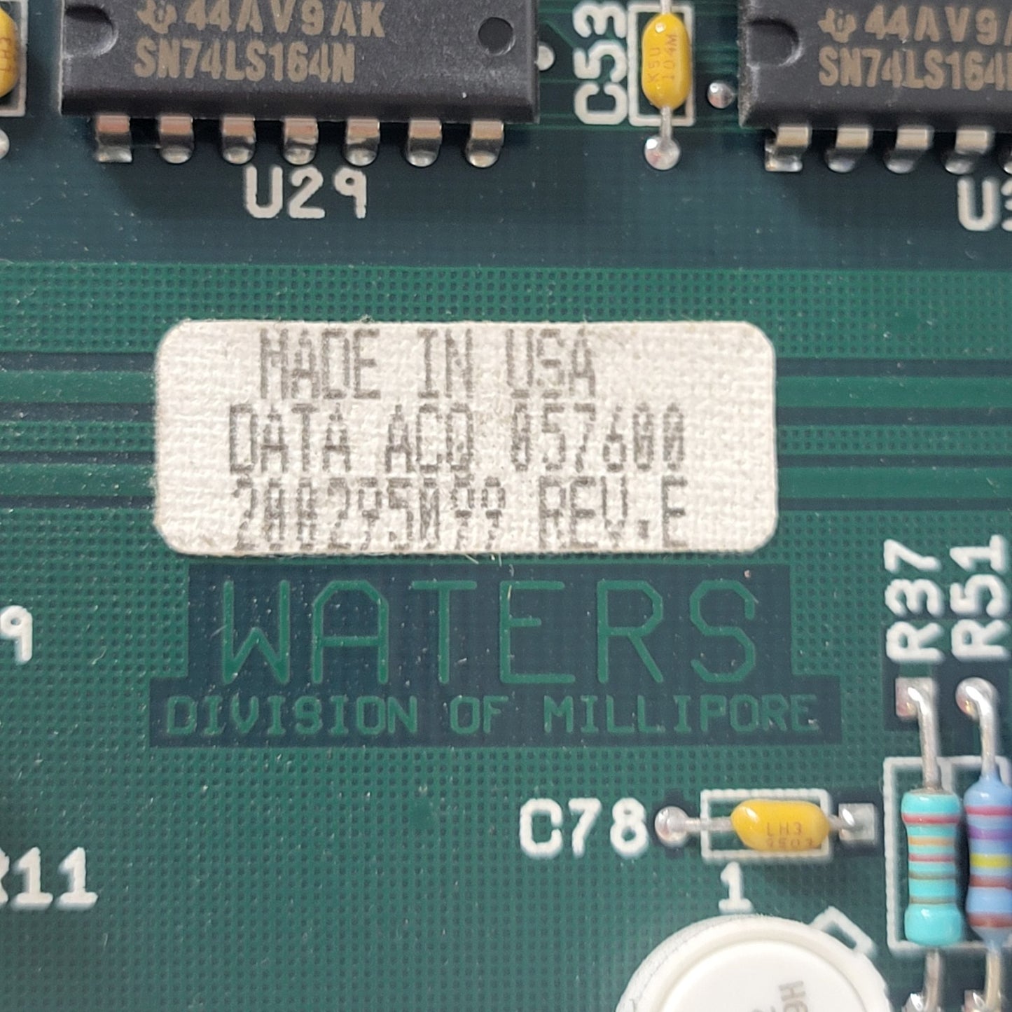 Waters 057099 090295105 CPU/Data ACO 200295099 Board for 996 DAD HPLC Module