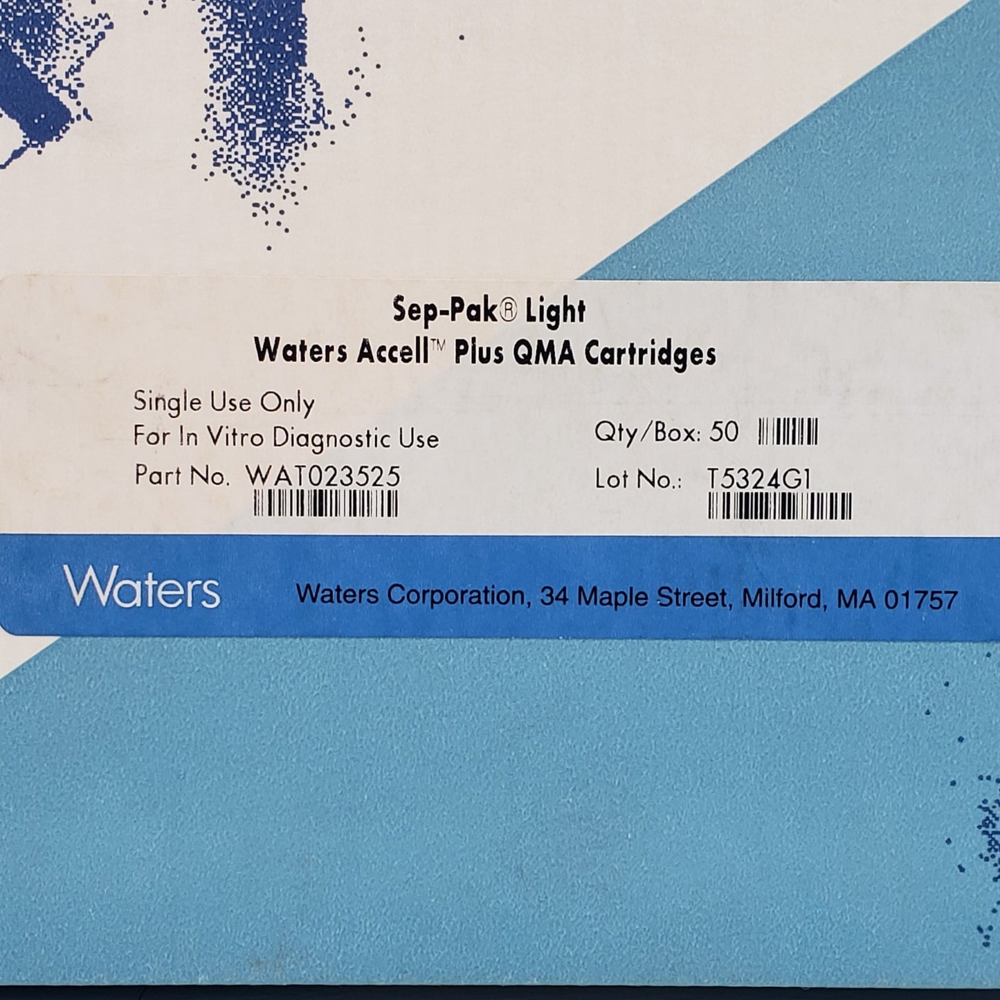 Waters WAT023525 Sep-Pak Accell Plus QMA Light SPE Cartridges 50/Pack Sealed