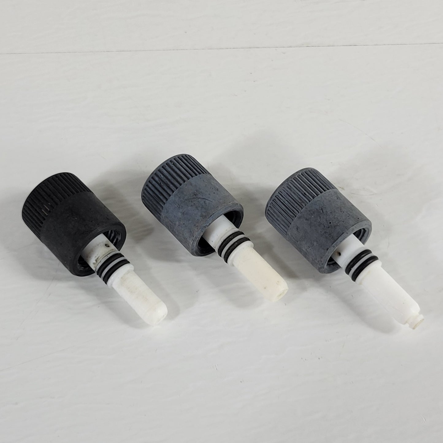 Three CHEMGLASS PTFE 0-8mm High Vacuum Valve Plug Only for Vacuum Systems, Black
