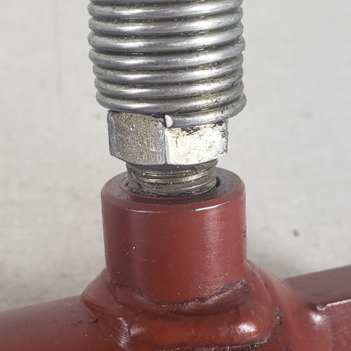 Hydraulic Cylinder Ram w/ 10,000 PSI Hose Clevis Mounts Red Untested