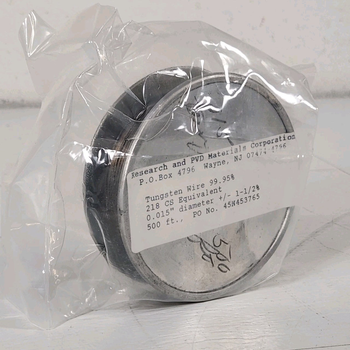 Research & PVD 45N453765 Tungsten Wire 99.95% .015in x 500ft Sealed NOS