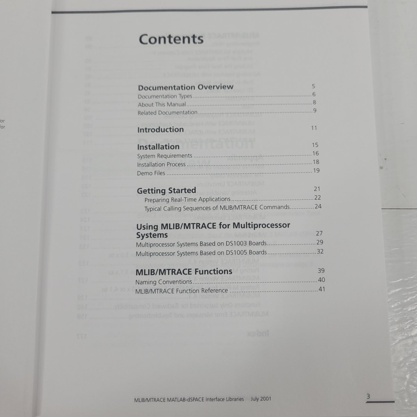 dSPACE MLIB MTRACE MATLAB Interface Trace Libraries Manual Release 3.4 2002
