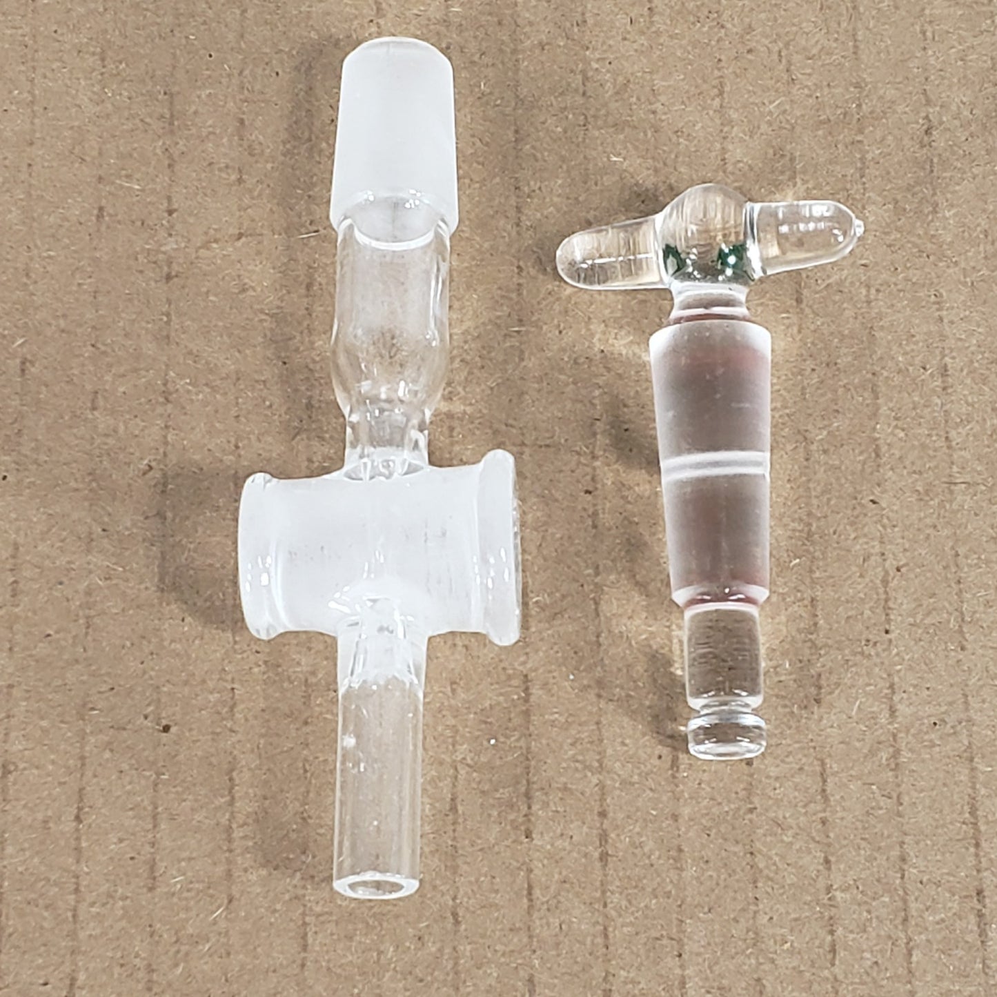 2x Unbranded 14/20 Outer Joint To 3/8" Hose/Straight Tube Adapters w/Stopcocks