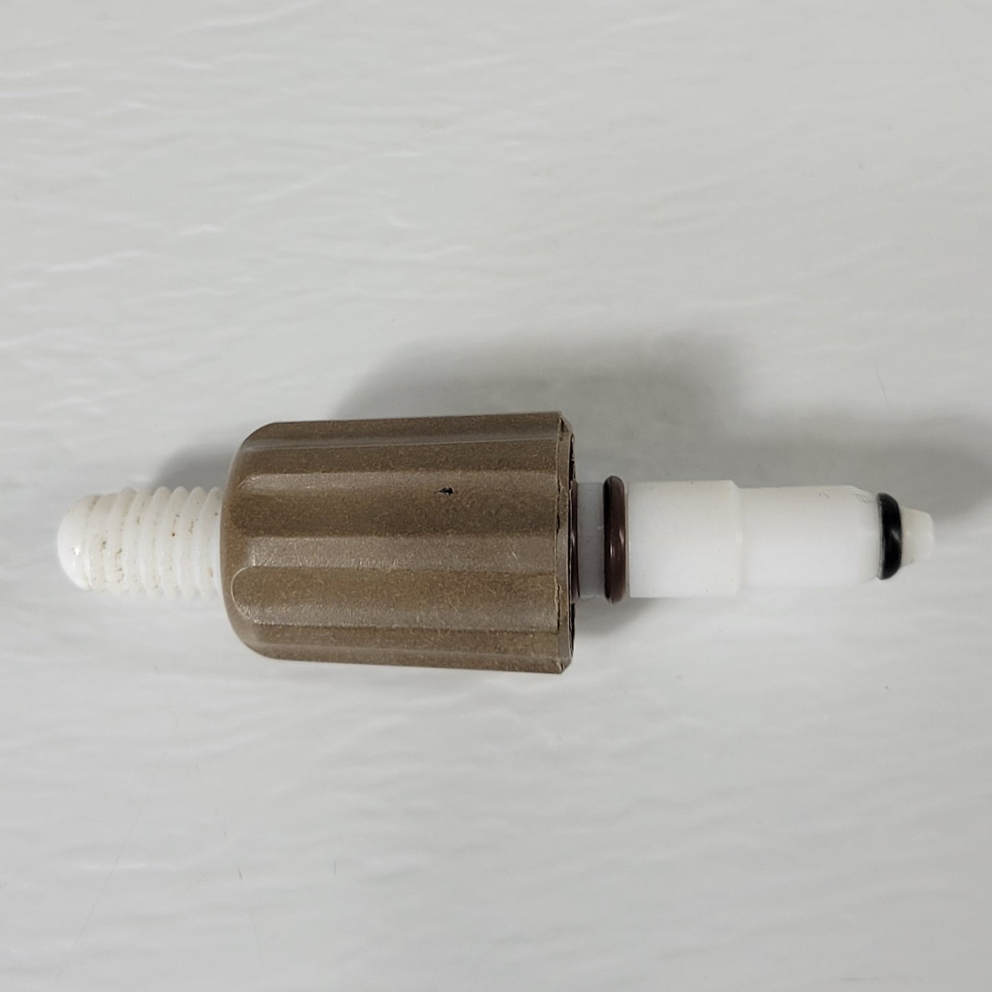 Two CHEMGLASS PTFE 0-8mm High Vacuum Valve Plugs for High Vacuum Systems, Brown