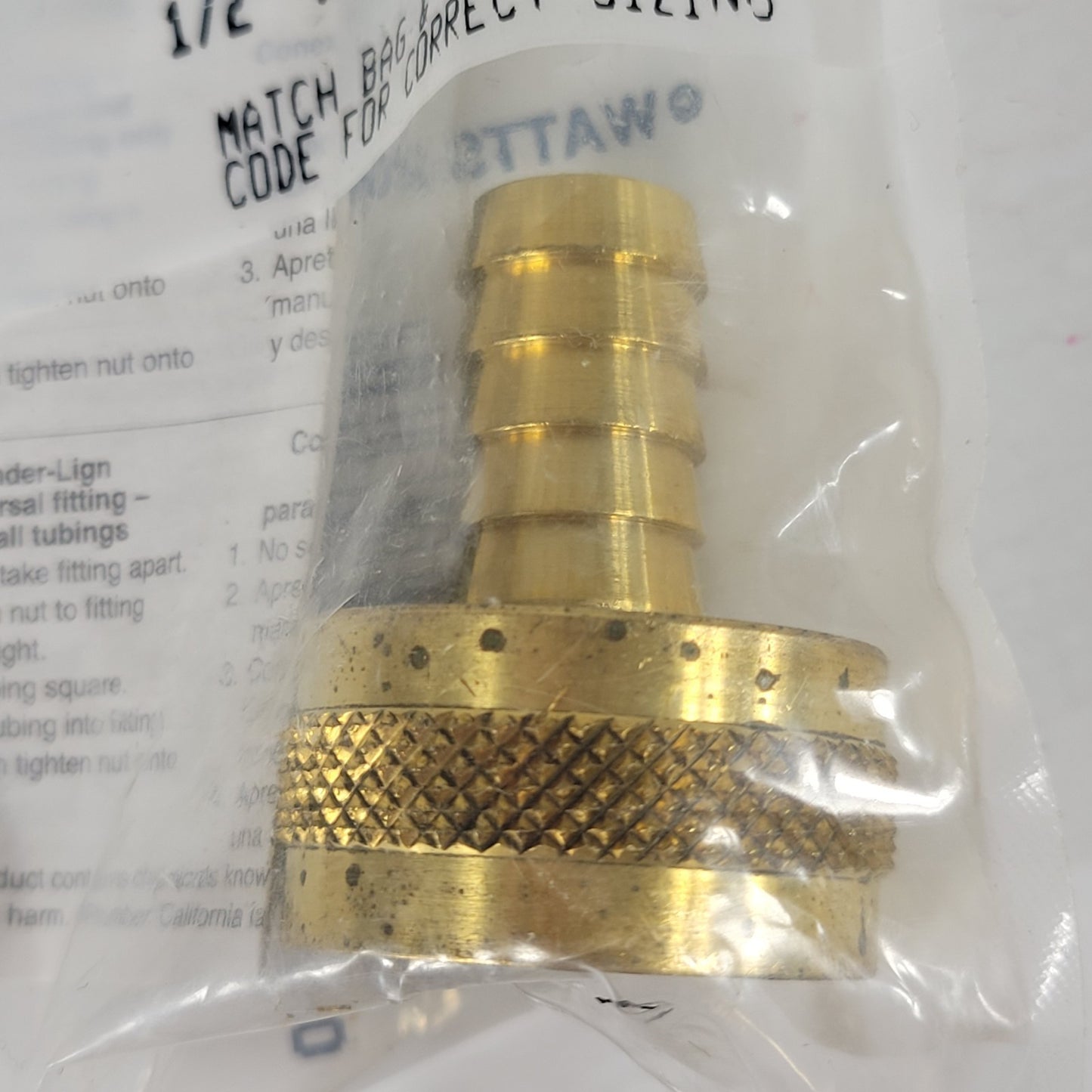 WATTS PBGH106 SH-35 Stamped FF Hose End w/Washer, 1/2" x 3/4", Manual Included