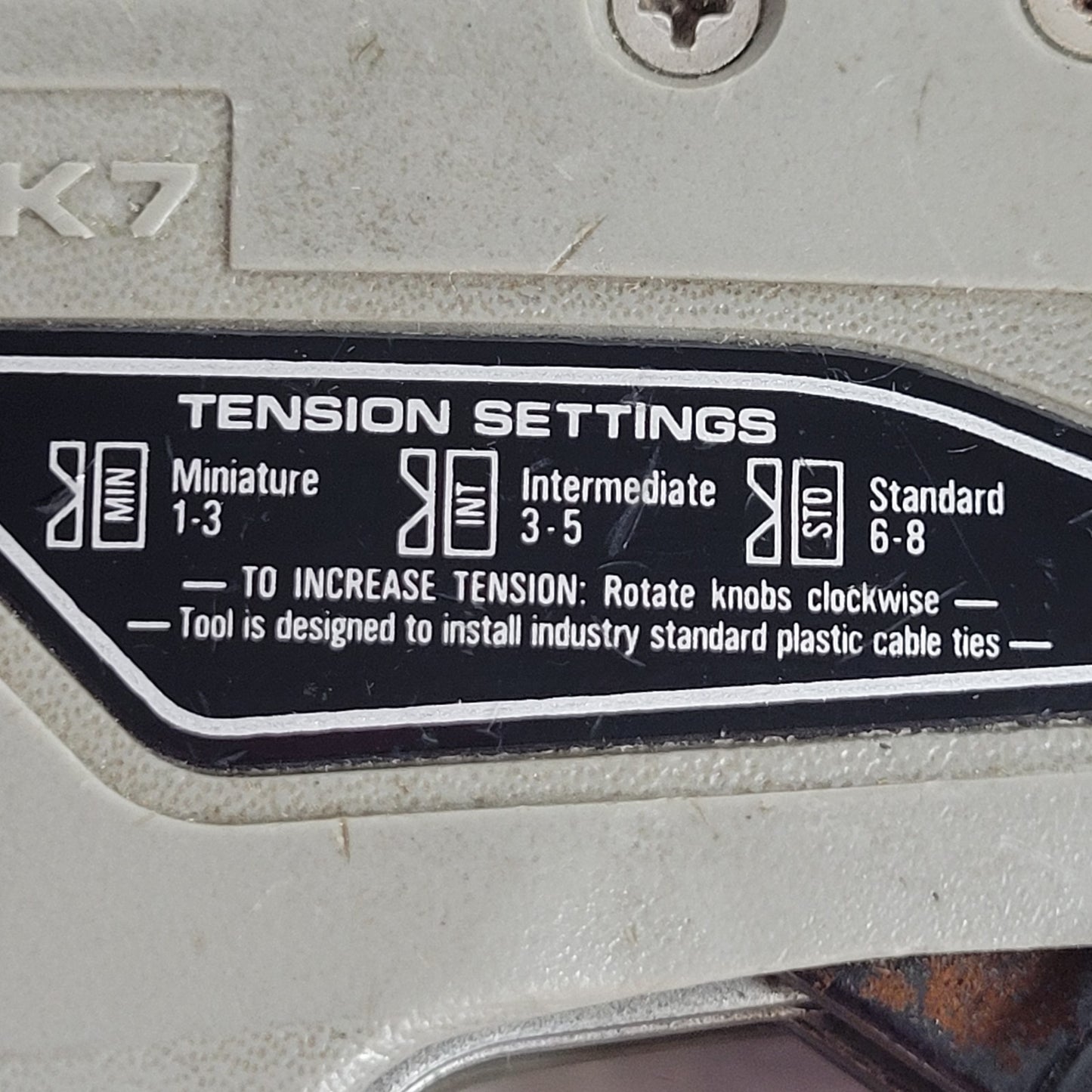 HellermannTyton MK7 Mark 7 Cable Tie Gun Tension Cut-Off Tool Adjustable 1-8