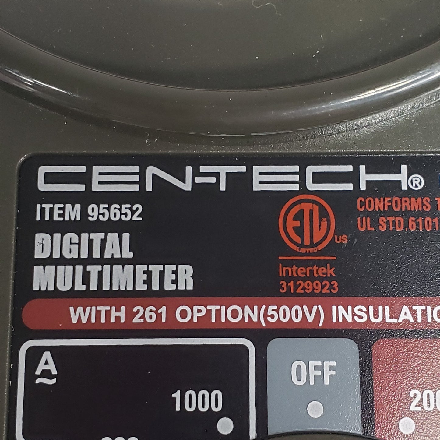 CEN-TECH 95652 Digital Clamp Meter With Original User Manual and Case