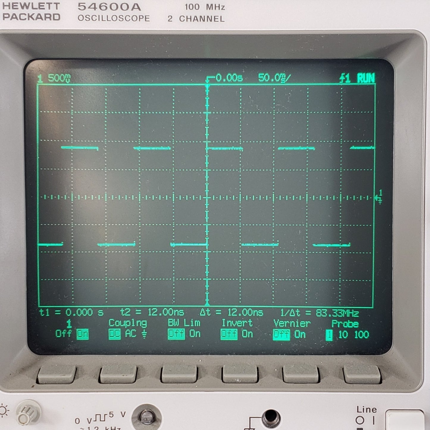 TESTED HP 54600A 100MHz 2-Channel Oscilloscope w/ 54650A HP-IB GPIB Module