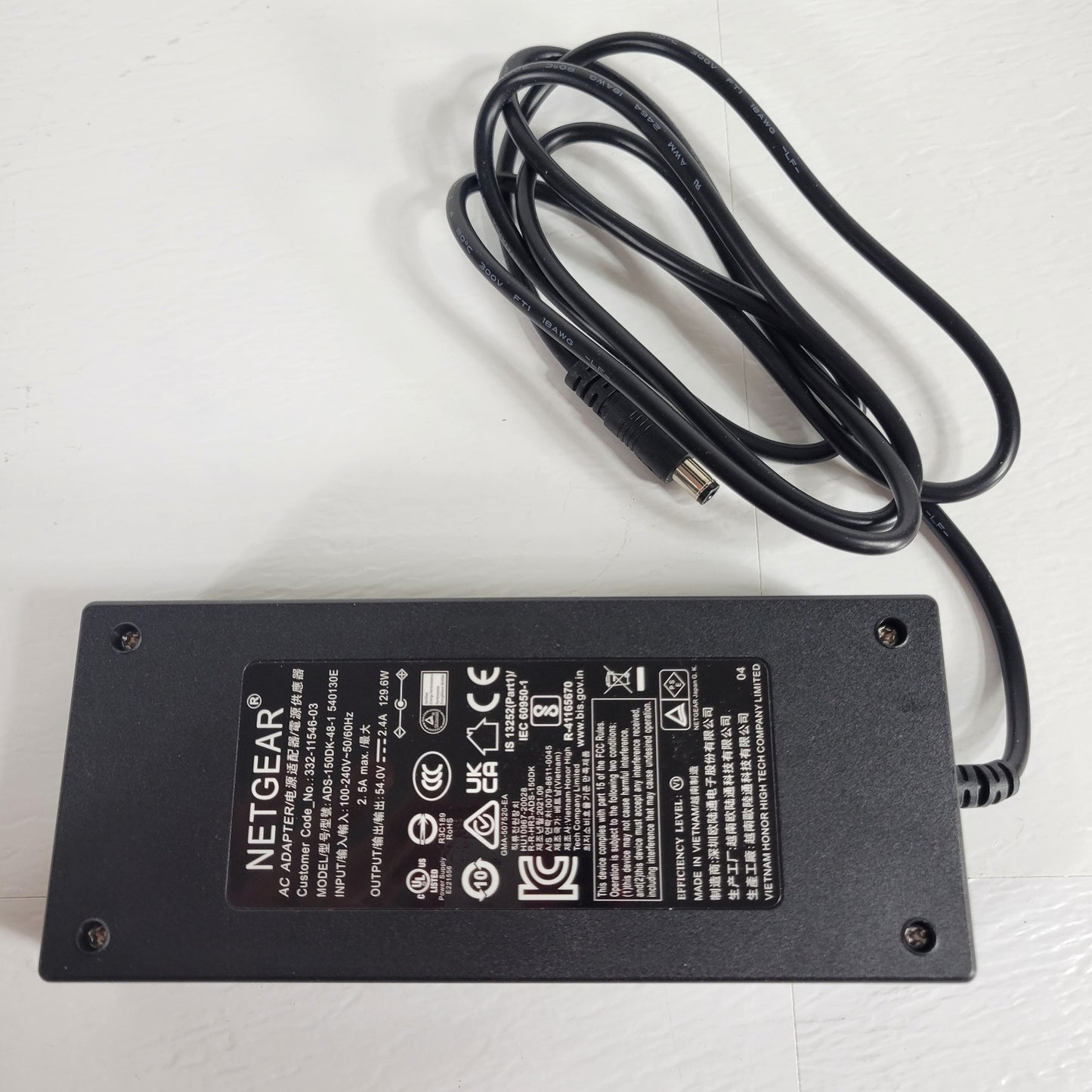 NETGEAR EPS130W-100NAS 130W 54V PoE Switch Power Adapter