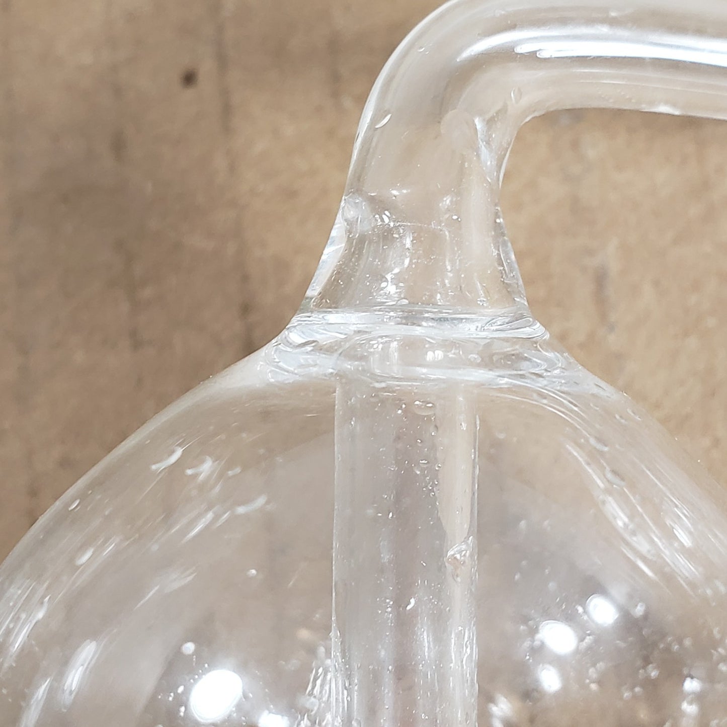 Unbranded Glass Micro Gas Bubbler System 1/4" Straight Tube Inlet ~7" Tall