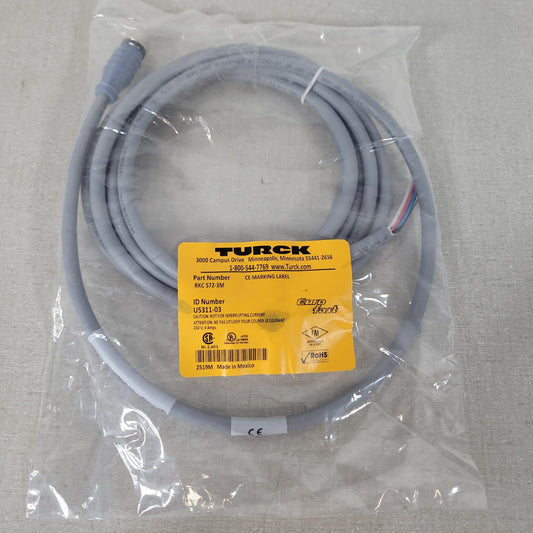 Turck RKC 572-3M Eurofast Female Cordset M12 Pigtail Cable 3 Meter