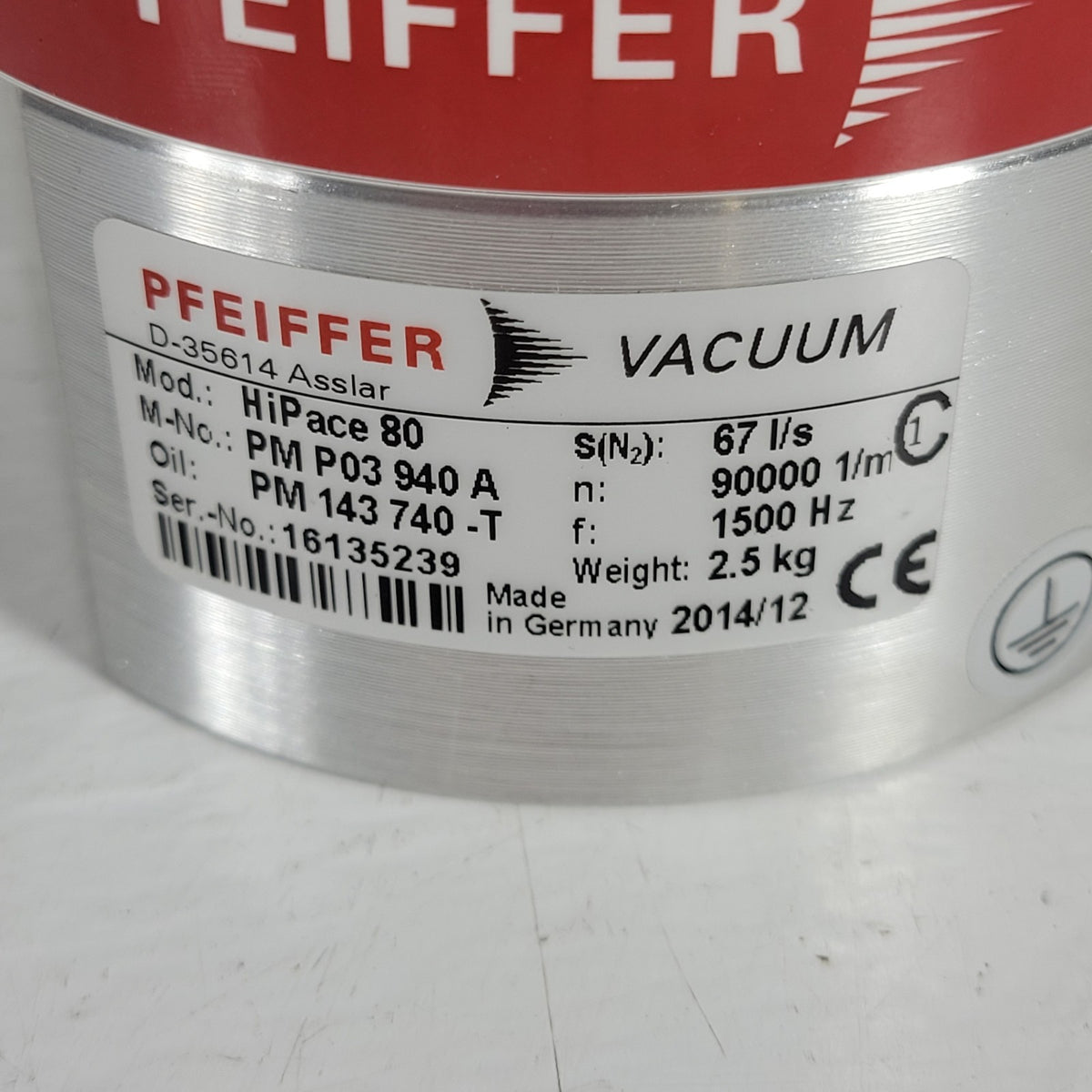 TESTED 1E-6 Torr Pfeiffer HiPace 80 PMP03940A TC110 Turbo Pump DN63 ISO-K