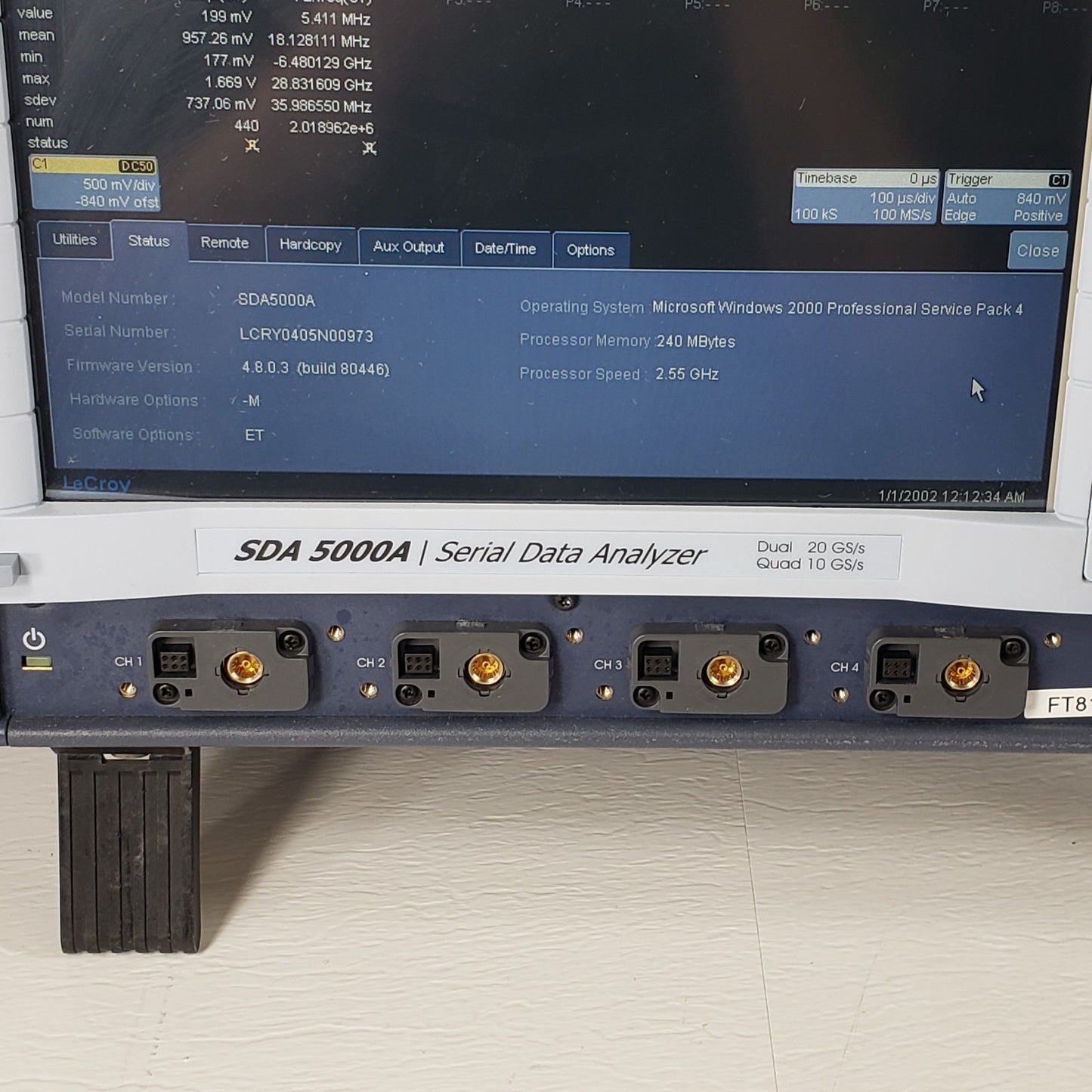 TESTED LeCroy SDA-5000A 4 Channel Serial Data Analyzer Oscilloscope 20GS/s 4Vpk