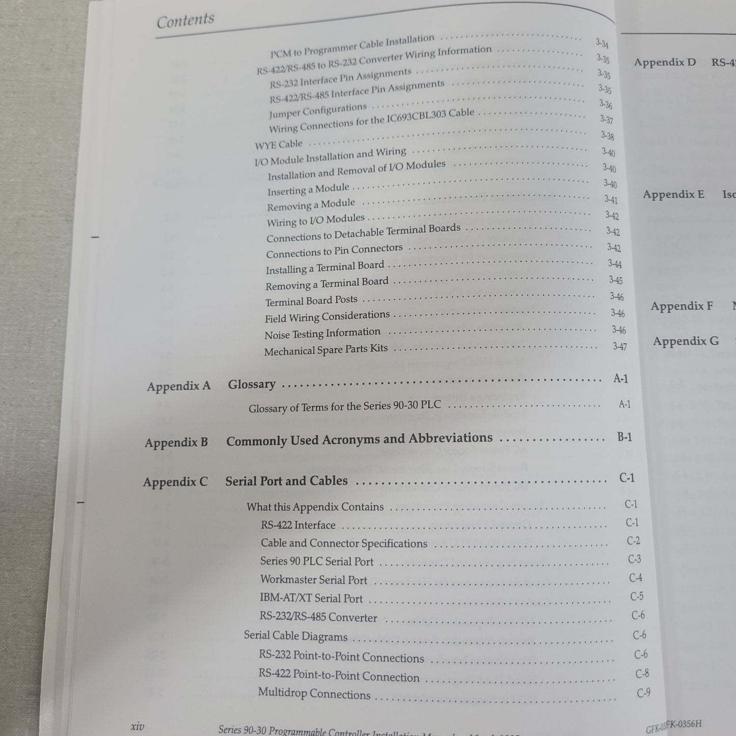GE Fanuc GFK-0356H Series 90-30 Programmable Controller PLC Installation Manual