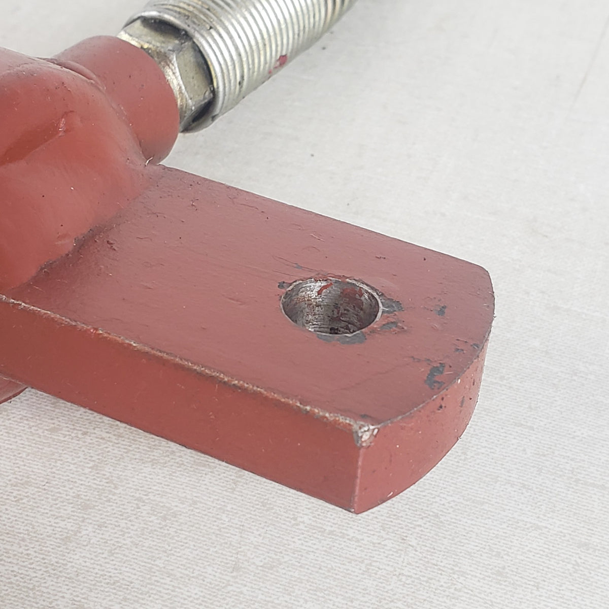 Hydraulic Cylinder Ram w/ 10,000 PSI Hose Clevis Mounts Red Untested