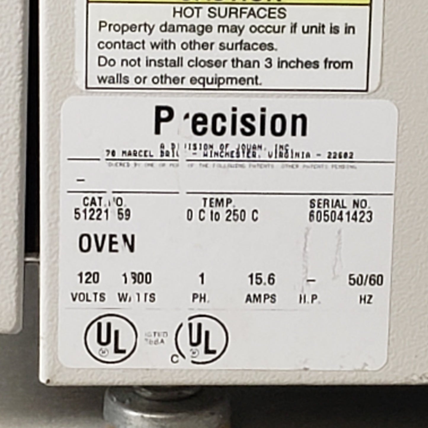 TESTED Precision Thelco 51221159 Lab Convection Oven 0-250°C 4.5 Cubic ft
