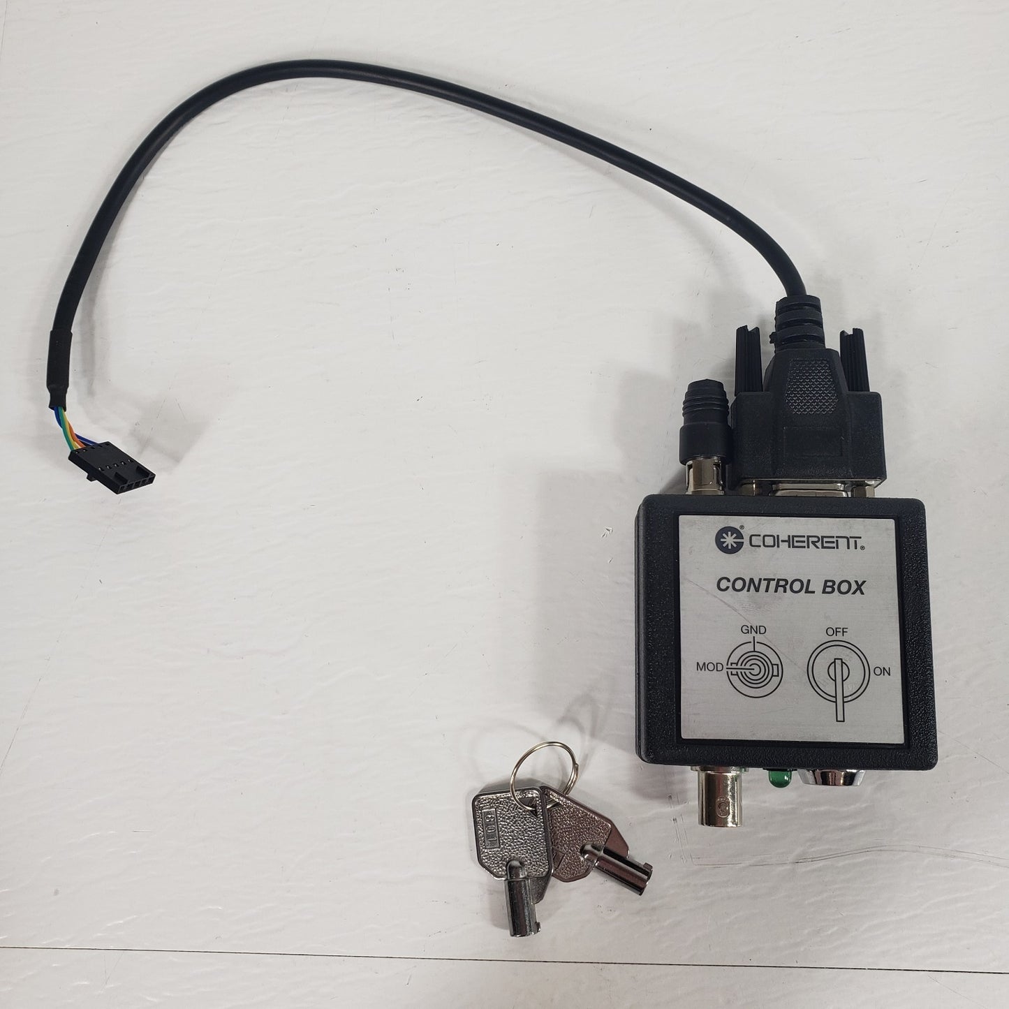 Coherent 1039966 CUBE CDRH Laser Control Box w/ 2 Keys & DB9-to-5-Pin Cable