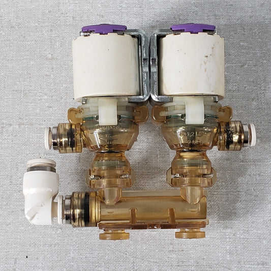 Fanke Coffee Double Solenoid Valve Assembly from an A800 Esspressso Machine
