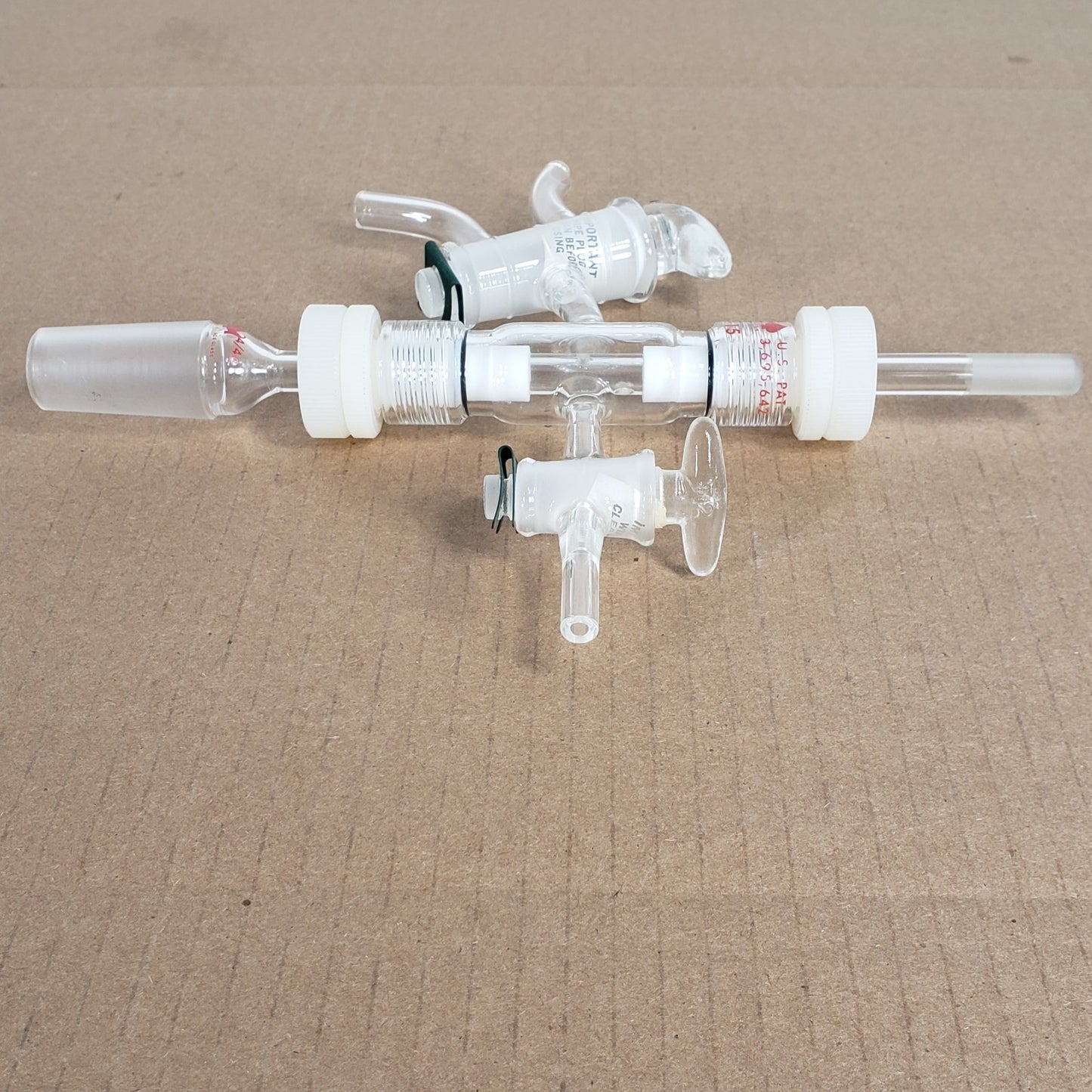 Ace Glass 3-Way Flow Control Gas Manifold For Distillation #15 Threads 24/40 CN