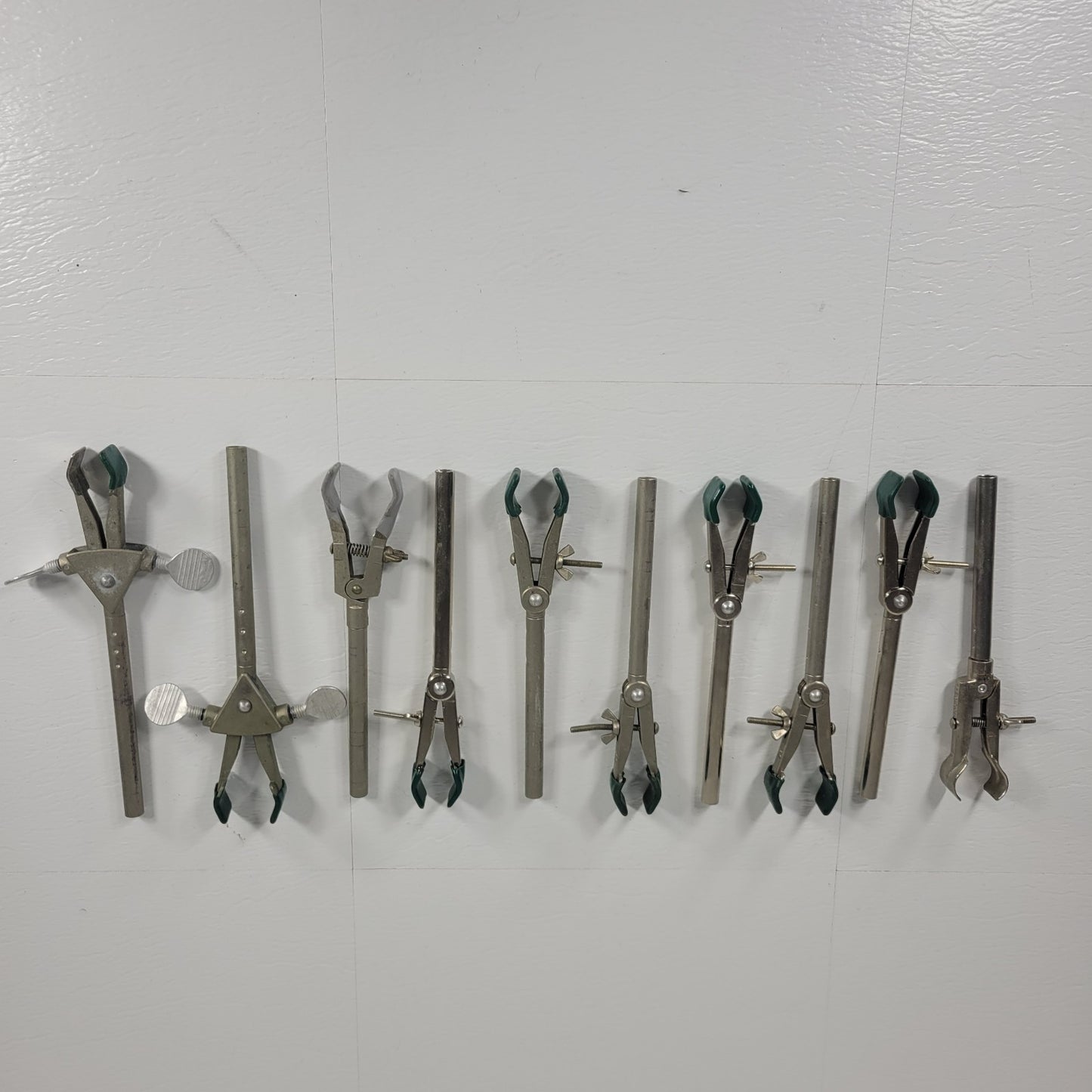 Lot Of 10 Talon 1" 2-Prong Lab Clamps 8" Long 8/10 Single 2/10 Double Adjustment