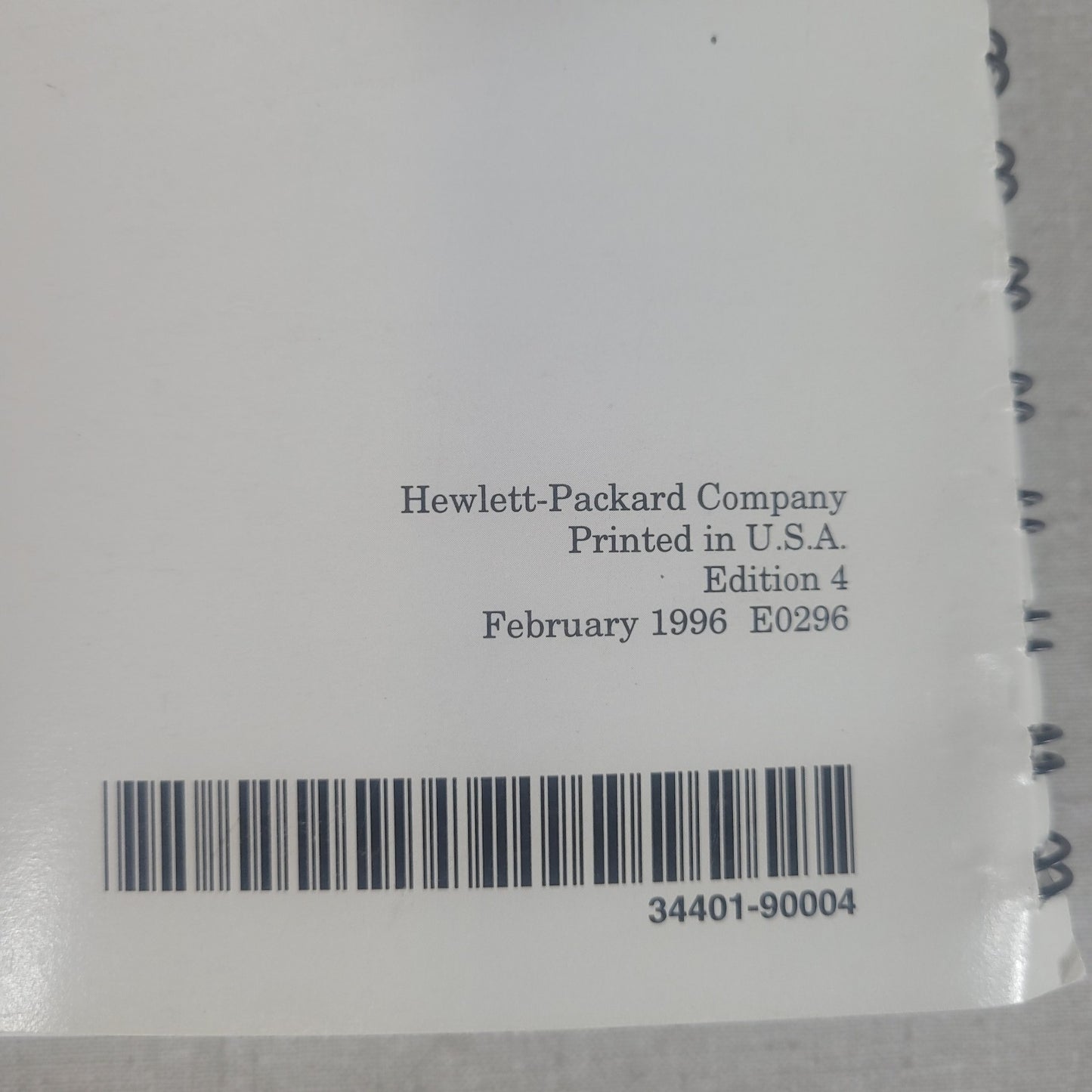 HP 34401A 6.5-Digit Digital Multimeter User Guide 34401-90004 Edition 4