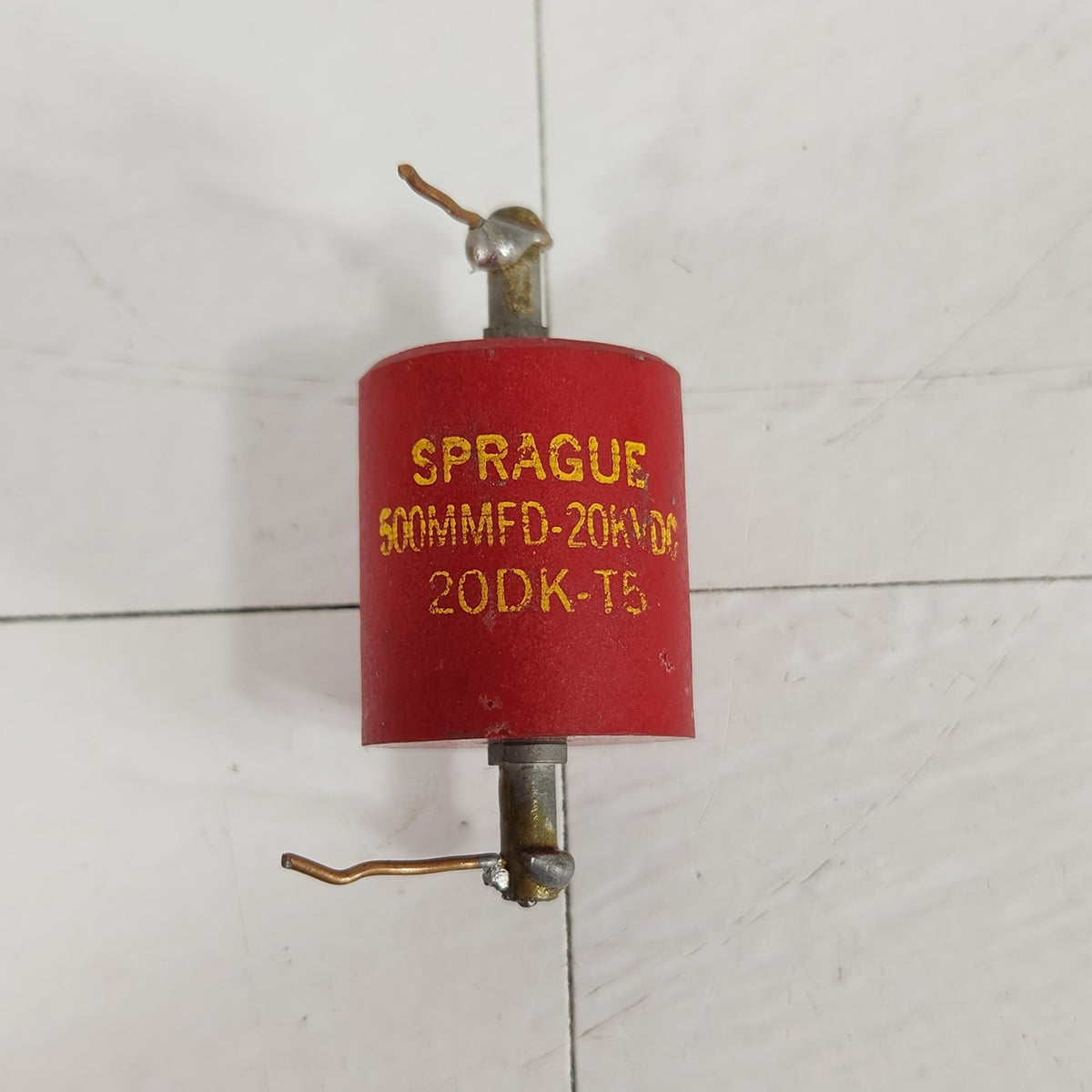 Sprague 20DK-T5 500pF 20kV High Voltage Ceramic Doorknob Capacitor