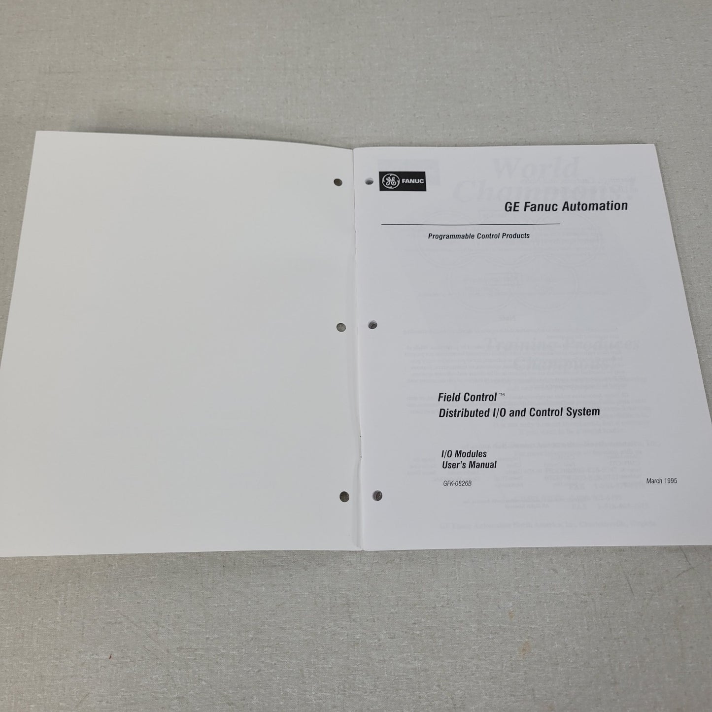 GE Fanuc GFK-0826 Field Control Distributed I/O Modules User Manual PLC Original