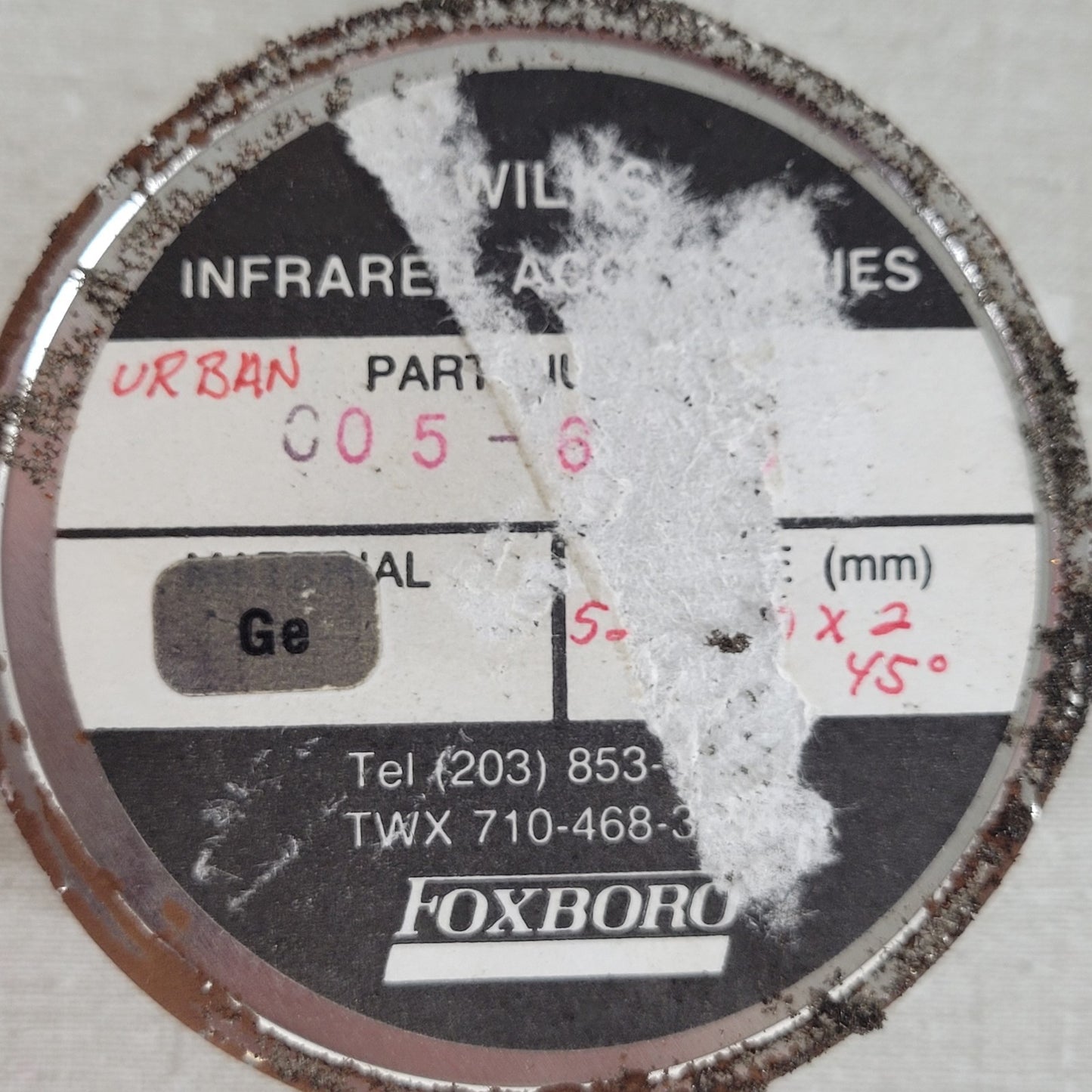 Foxboro Wilks C05-6 Germanium ATR FTIR Trapezoid Reflection Crystal Cracked