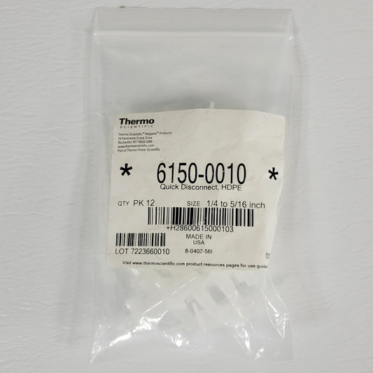 Thermo Scientific 6150-0010 Quick Connect HDPE 1/4" To 5/16" Pack Of 12