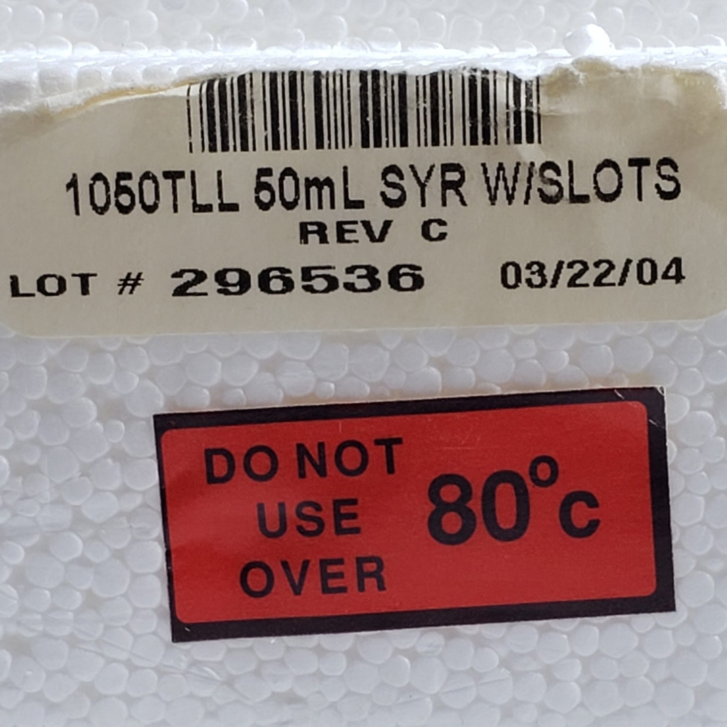 Hamilton 85020 1050TLL 50mL Gastight Srng PTFE Luer Lock w/Extra Plunger