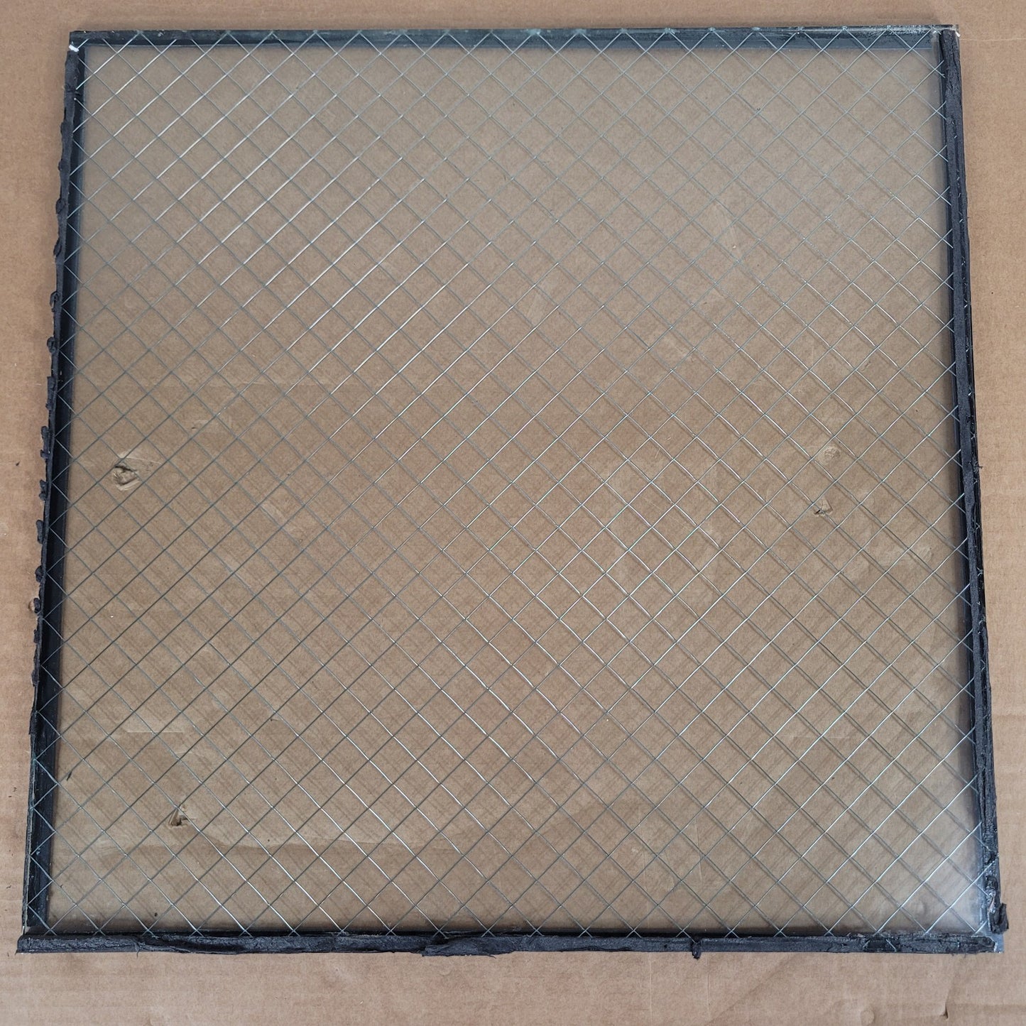 20.25in x 20.25in x 7.5mm Thick Wired Glass Panel Industrial Viewing Window