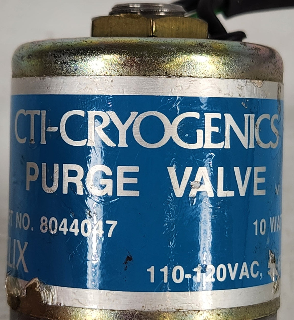 CTI-Cryogenics 8044047 Helix Cryopump Purge Solenoid Valve 110-120VAC 10W
