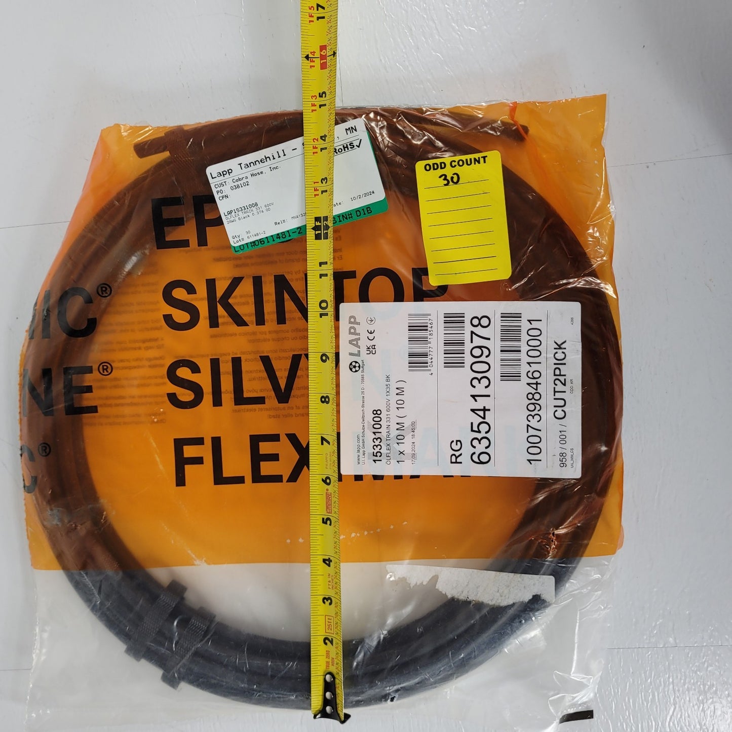 Lapp Tannehill 15331008 Olflex Train 331 600v 1x35 BK 1x10M 30 ft Black Cable