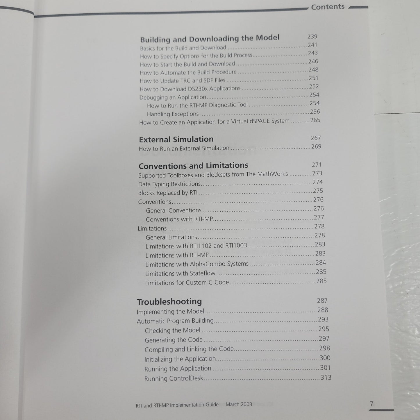 dSPACE RTI RTI-MP Real-Time Interface Implementation Guide Rel 3.5 2003 Manual