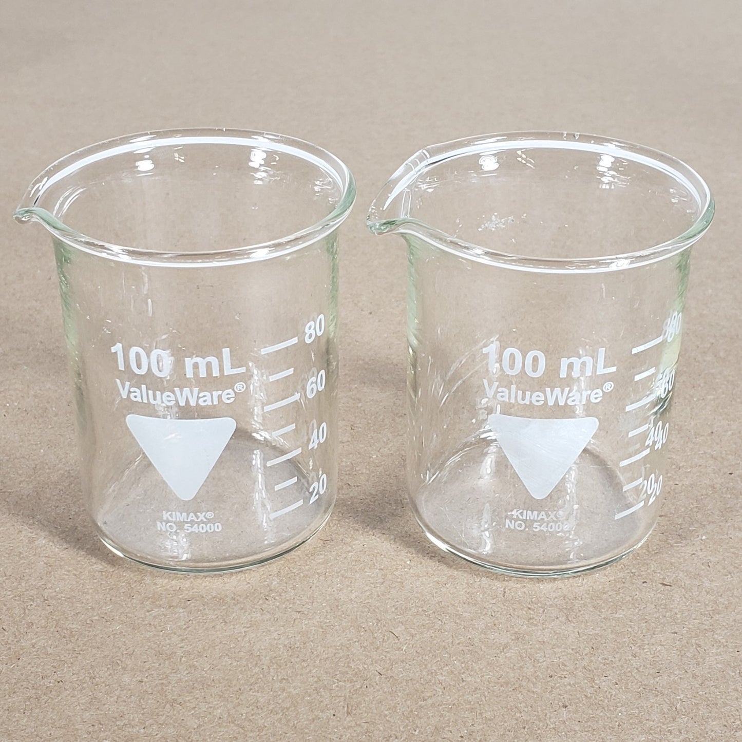 LOT of Valueware Kimax Glassware Beaker Set 250 150 100 50 10 mL 7 Total