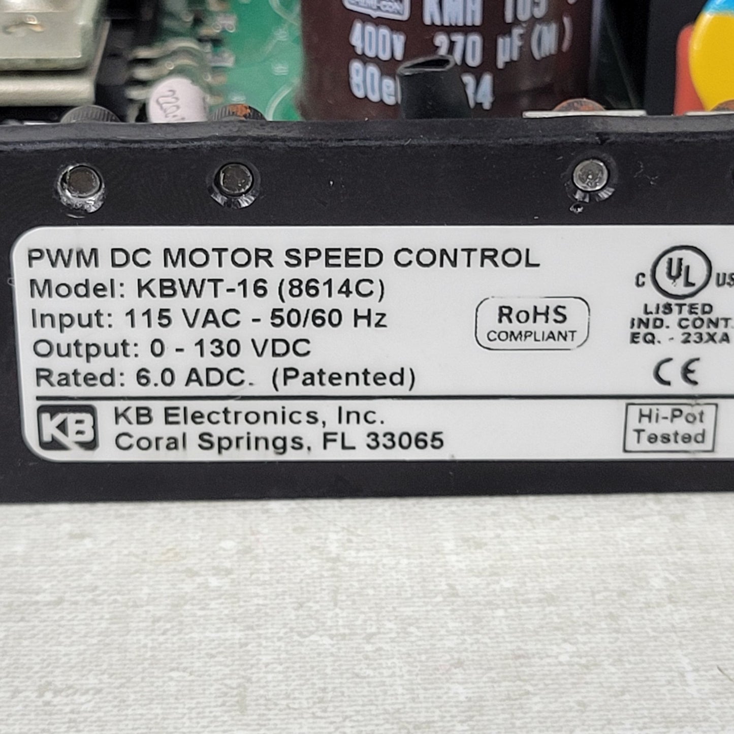 KB Electronics KBWT-16 Pulse Width Modulated DC Motor Speed Control Board