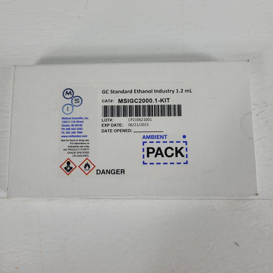 Expired MSI GC Standard Ethanol Industry 1.2 mL 4 Count MSIGC2000. 1-Kit