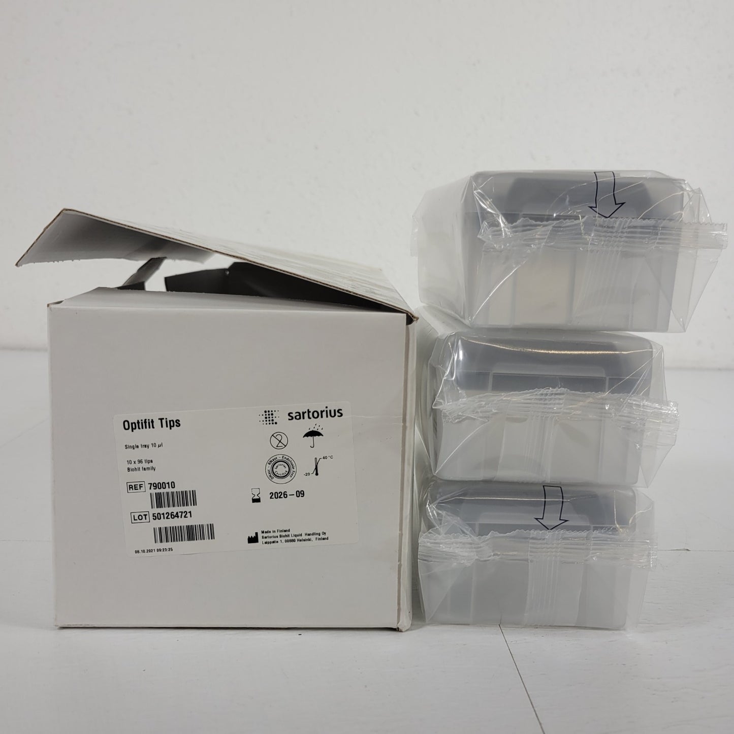 LOT 3 Sartorius 790010 Optifit 10uL Pipette Tip Racks 96/Rack 288 Tips
