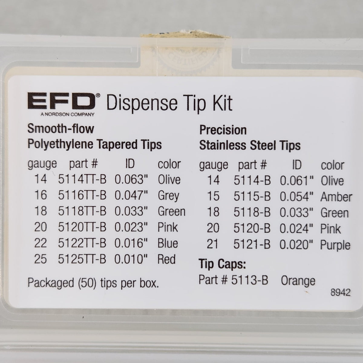Nordson EFD 7500TK Dispensing Valve Tip Kit 9 Tips Partial Kit