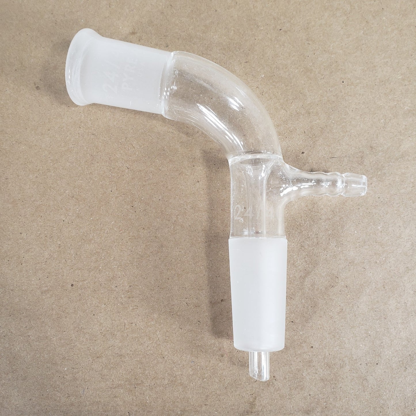 Chemglass CG-1050-01 105° Angle Vacuum Connecting Adapter with 24/40 Joints