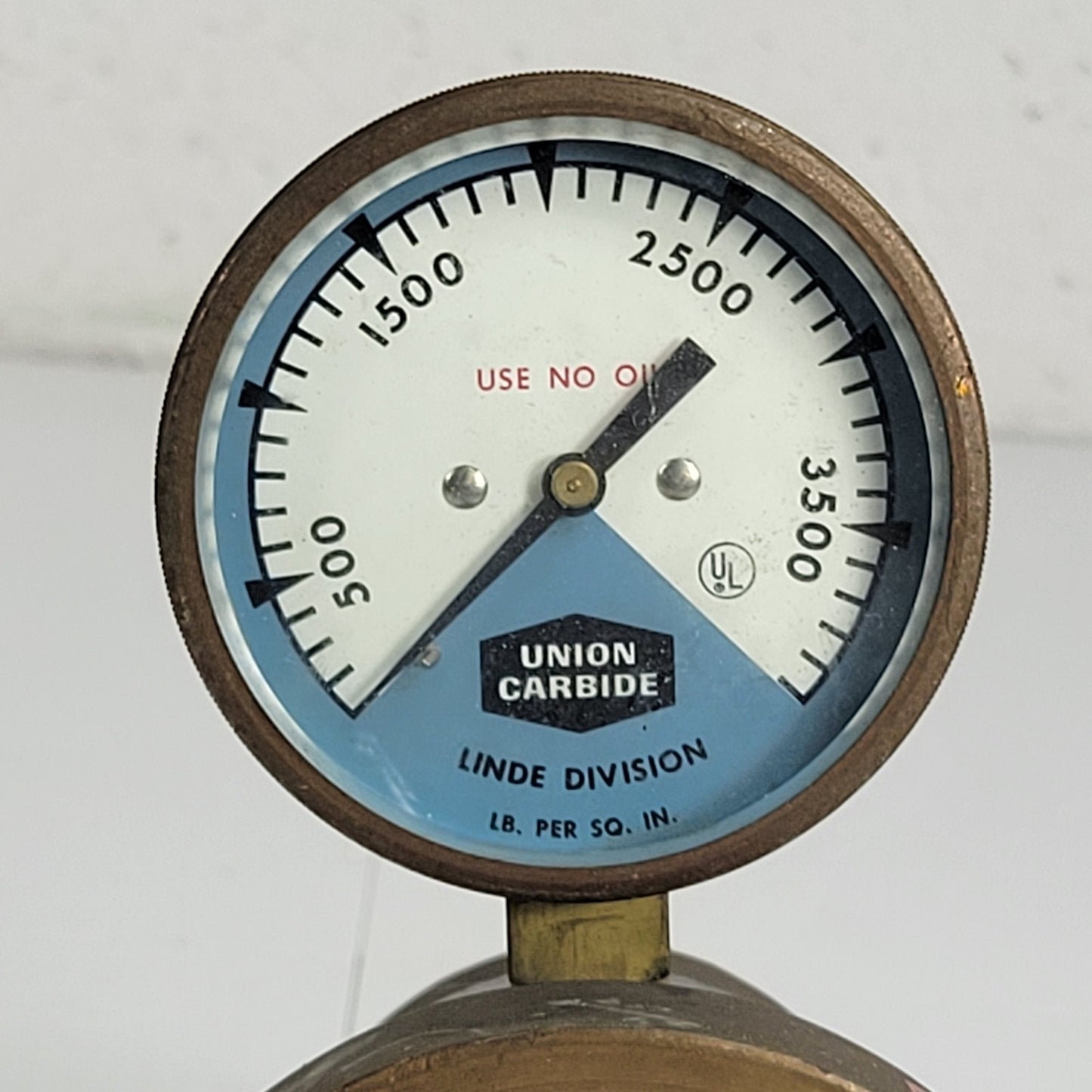 Union Carbide Linde CGA-580 Argon Nitrogen Helium Gas Regulator Dual Gauge