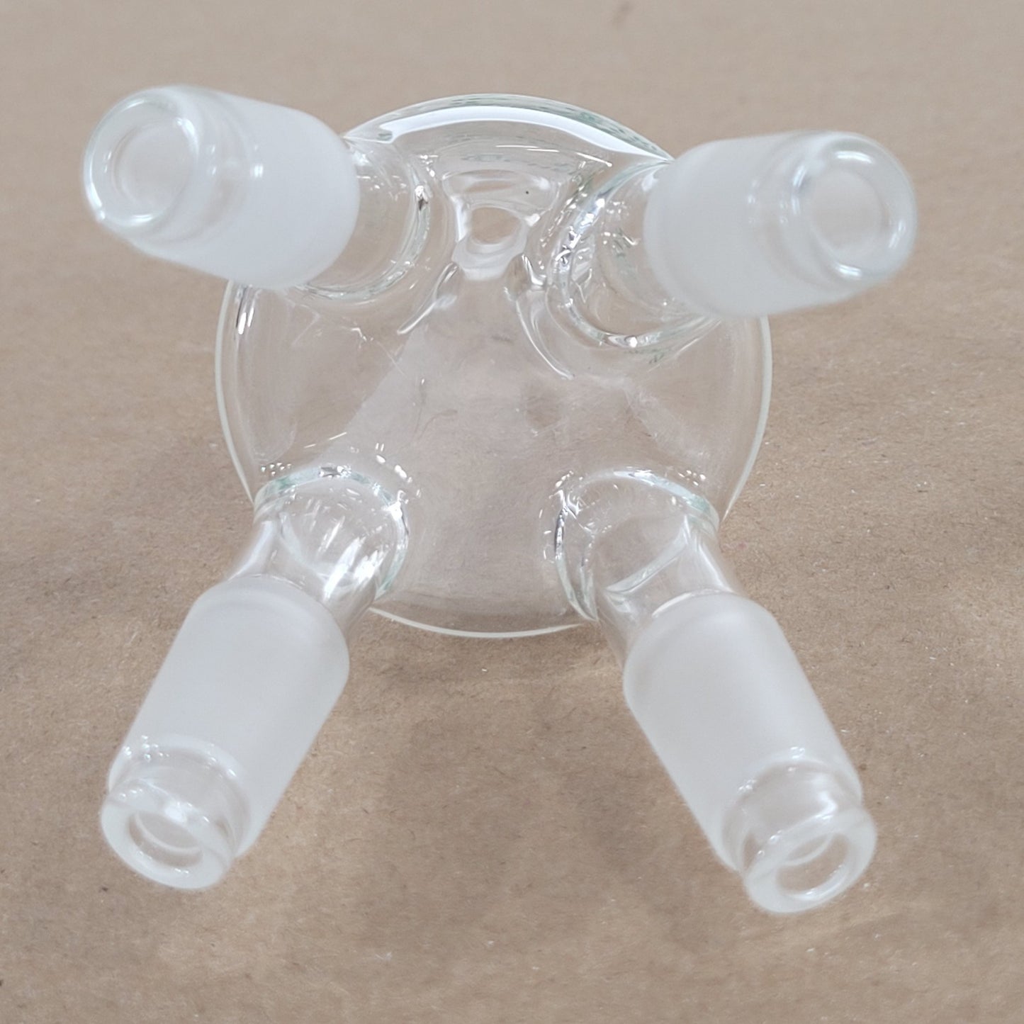 Chemglass CG-1279-11 4-Way Distillation Adapter 14/20 w/ Hooks Cow
