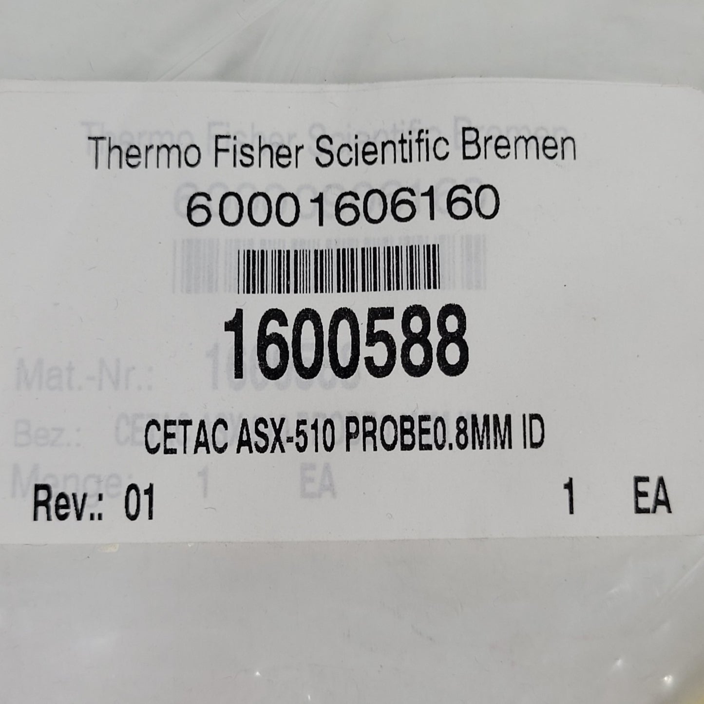 NEW Thermo 1600588 CETAC ASX-510 0.8mm ID Autosampler Probe ICP-OES OEM