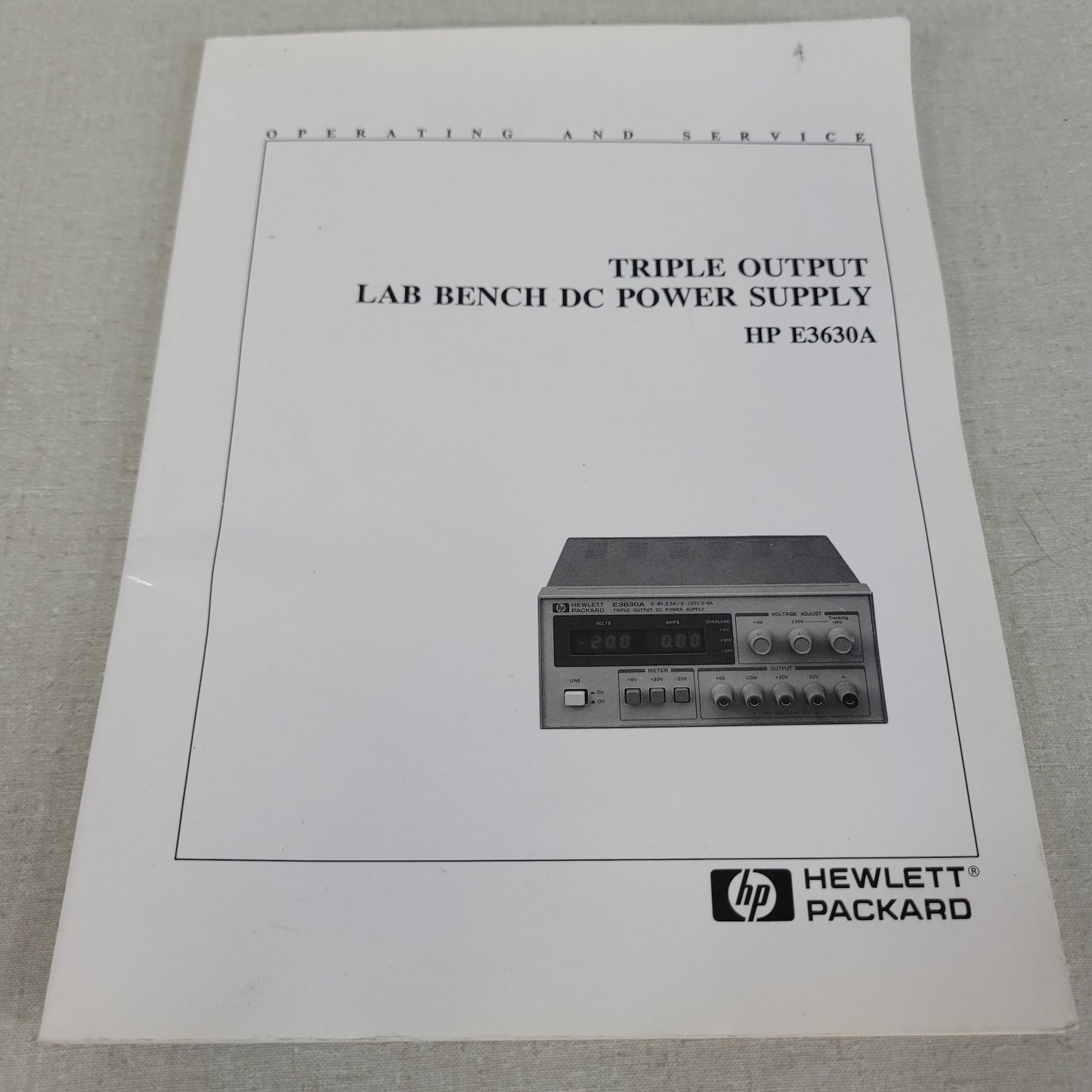 HP Agilent E3630A Triple Output DC Power Supply Manual 5959-5329 1993