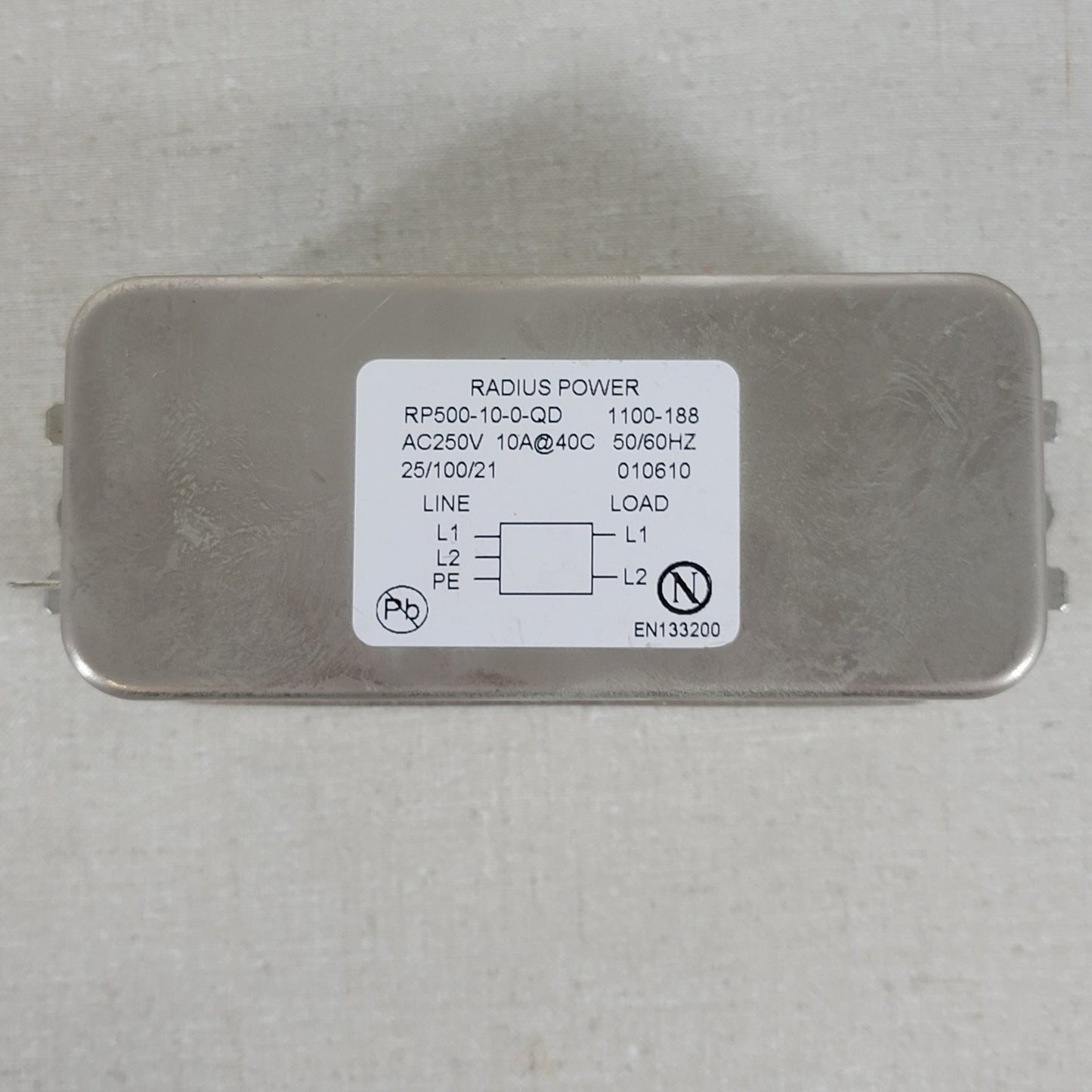 Astrodyne Radius Power RP500-10-0-QD AC Power Line Filter AC250V 10A 50/60Hz