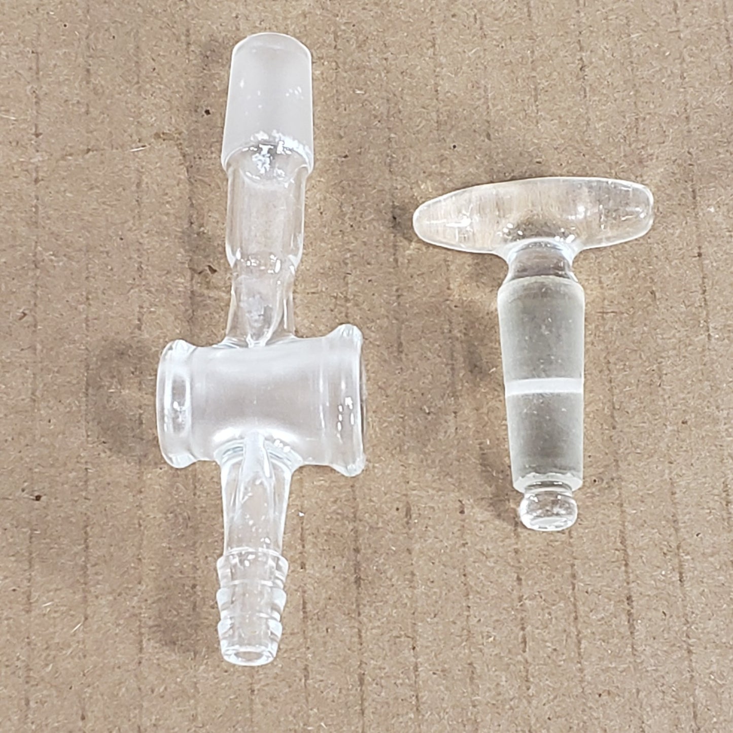 2x Unbranded 14/20 Outer Joint To 3/8" Hose/Straight Tube Adapters w/Stopcocks